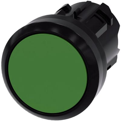 Siemens 3SU10000AB400AA0 3SU1000-0AB40-0AA0 Druktoets Bedieningsknop vlak, Kunststof frontring Groen 1 stuk(s)