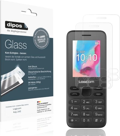 dipos – 2x Matte Pantserfolie geschikt voor Logicom Kay 243 | 9H Screenprotector