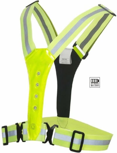 Benson Veiligheidshesje - met Led en Reflectie - Geel - X-vormig - One-Size - Veiligheidsvest