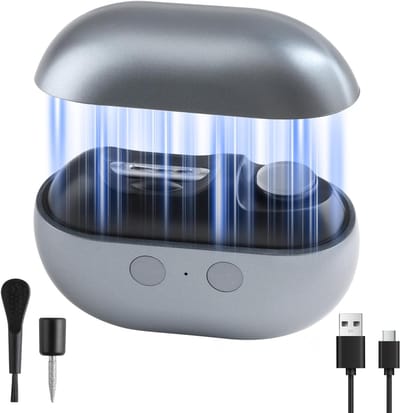 Elektrische Nagelknipper voor Voet en Hand voor Ouderen, 3-in-1 Automatische Elektrische Nagelvijl met Verlichting, Oplaadbaar via USB, Opvangbak voor Knipsels voor Precise Afwerking, Volwassenen, Senioren, Stil, Grijs