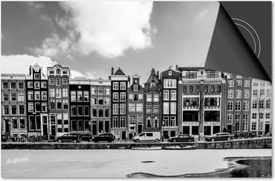 Inductie beschermer 60x60 - afdekplaat inductie mat - Dietrix Kookplaat beschermer - Exclusief - Steden - Amsterdam Zwart Wit