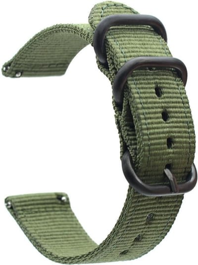 DrPhone SWB1 - Smart Watch Bandje - Roestvrij Staal Gesp - Nylon - 20mm - Groen