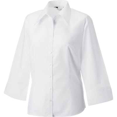 Russell Collection Dames/Dames 3/4 Mouwen Tencel® Fitted Shirt (Wit)
