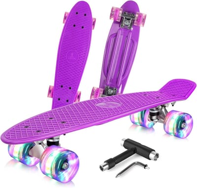 Compleet Mini Cruiser Skateboard met LED Wielen voor Kinderen, Tieners en Volwassenen