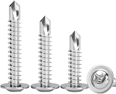 100 Stuks RVS Boor Schroeven Set - Zelfborende Phillips Rondkop Schroeven M4.2x13mm voor Diverse Toepassingen