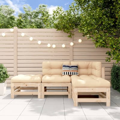 vidaXL - 4-delige - Loungeset - massief - grenenhout