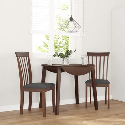 vidaXL - Eetkamerstoelen - met - kussens - 2 - st - massief - hout - rubber - bruin