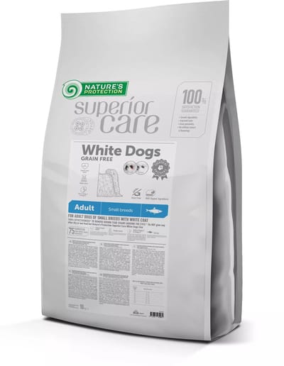 Nature's Protection Superior Care - Witte hond - Klein & Mini - volwassen - Graanvrij met haring - 10kg