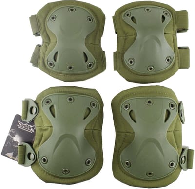 Beschermende Set - Knie- en elleboogbeschermers - Outdoor Activiteiten - Schokabsorberend Materiaal - 16 x 18 cm - Groen