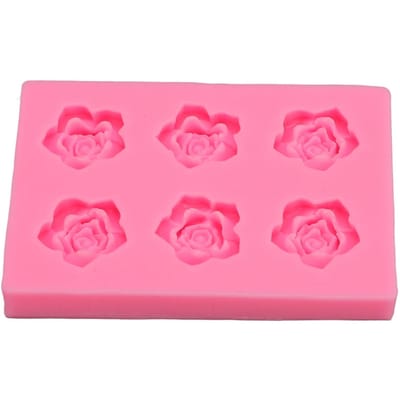 Roosvormige Siliconen Bakvorm Anti-aanbak Hittebestendig Bloemvorm Snoep Suiker Cake Chocolade Bakken pink