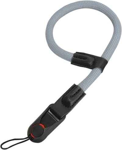 Verstelbare camera strap met quick release, klimtouw, polsband en comfortabele pasvorm voor verschillende polsen