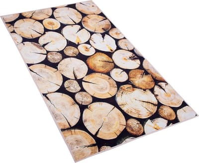 KARDERE - Laagpolig vloerkleed - Lichtbruin - 80 x 150 cm - Polyester