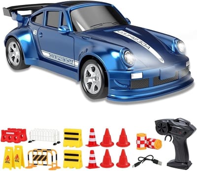 Mini RC Drift Auto 1:64 - 4WD Radiografisch Bestuurbare Auto met Lichten en Obstakels, Perfect voor Kinderen en Driftliefhebbers