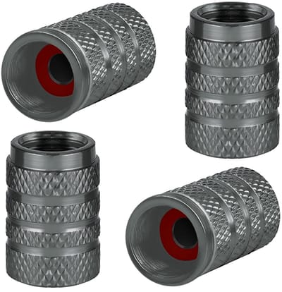 Dailygoods- Ventieldoppen Aluminium - 4 Stuks - Universele Ventieldoppen - Stofdichte Doppen - Geschikt voor Auto/Fiets/Vrachtwagen - Duurzaam en Stevig - Bandendoppen