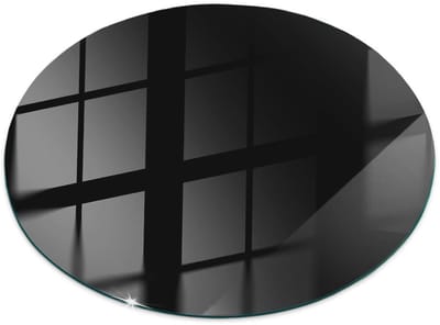 Tulup Tafelblad Glas - Kleur Zwart Glad Glasplaat Tafel - 50 cm - Zwart Veiligheidsglas - Rond Tafelblad Glas - Gehard Glazen Tafelblad Voor de Eettafel in de Eetkamer - Glazen Tafelblad