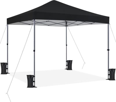 Vouwpaviljoen Waterdicht - Partytent Tuinfeest - Buitenfeesten Organiseren - One Push Opzet Systeem - 300 x 300 cm - Zwart