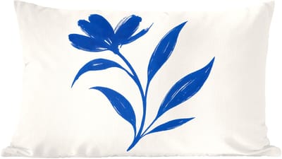 Sierkussens - Kussentjes Woonkamer - 60x40 cm - Bloem - Blaadjes - Minimalistisch - Blauw