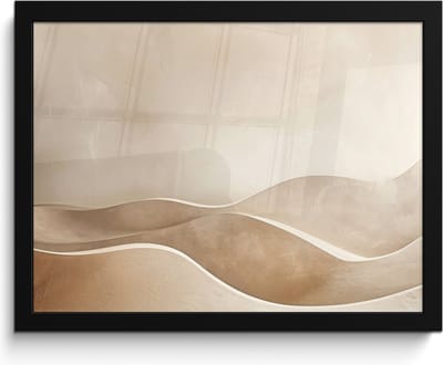 Poster in lijst - Fotolijst 40x30 cm - Posters - Beige - Natuur - Abstract - Modern - Posterlijst zwart - Decoratie - Wanddecoratie woonkamer - Muurdecoratie slaapkamer
