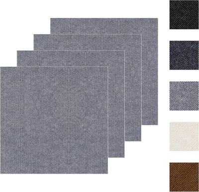 Tapijttegels - 20 Stuks - 30x30 cm Zelfklevende Tapijttegel - Peel & Stick Vloertegel - Zachte Padded Tegels voor Kantoor - Woonkamer - Slaapkamer - Lichtgrijs