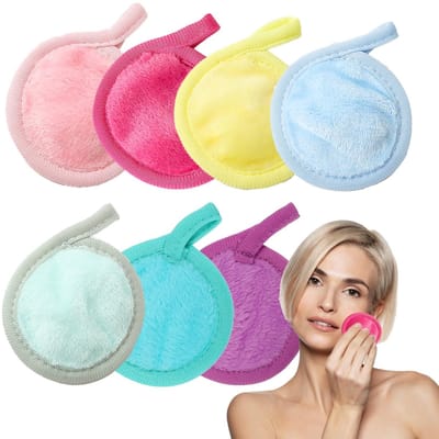 Dailygoods- Make-uppads 7 stuks - Wasbaar - Herbruikbare Wattenschijfjes - Zacht en Huidvriendelijk - Flanel - Geschikt voor Alle Huidtypes