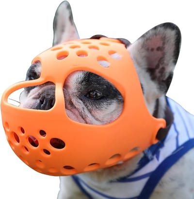 Honden Muilkorf - Snuit Mandje - Veilig Uitlaten - Zacht Flexibel Siliconen - Maat S - Oranje