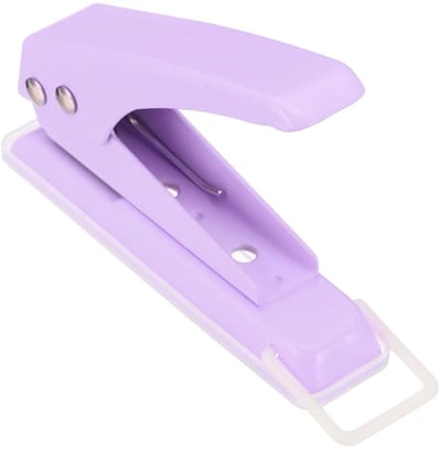 1/4 inch enkele perforator, handheld perforator met zware belasting, 20 vellen perforatiecapaciteit, metalen perforator voor dag, doe-het-zelf handwerk, scrapbook, ticket, paars