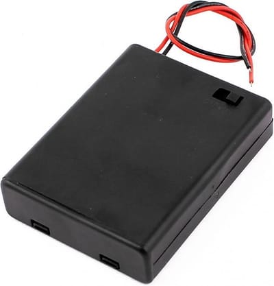 Batterijhouder 3xAA - 4,5 Volt Output - Zwart