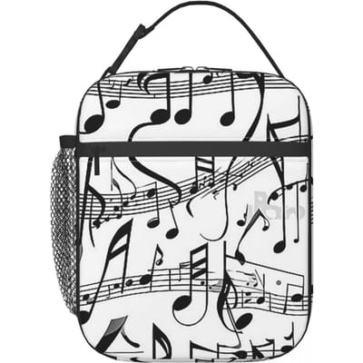 Abstracte Pianotoetsen Met Muzieknoten Geïsoleerde Lunchtas voor Kinderen School Koeltas Thermische Voedseldoos Draagtas Lunchboxen Container One Size