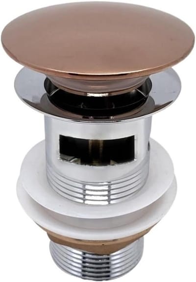 Afvoerplug Wastafel - Badkamer Afvoer - Lekvrij Werken - Met of zonder overloop - Standaard Maat - Rose-chrome