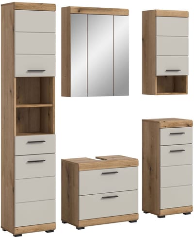Scout badkamercombinatie kasjmier mat MDF TZ Evoke Oak NB - 34x164x191cm