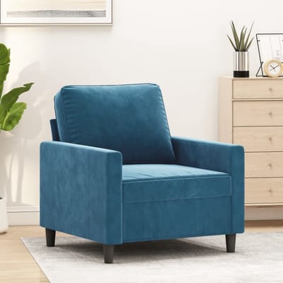 vidaXL - Fauteuil - 60 - cm - fluweel - blauw