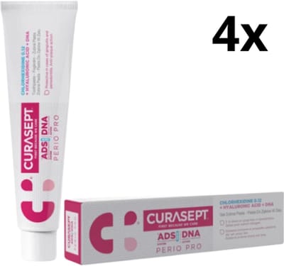 Curasept ADS DNA Perio Pro Tandpasta 0,12% CHX | 4 x 75 ml | Voordeelverpakking