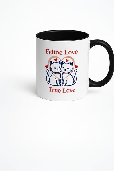 Feline Love True Love Mok | Schattige Katten Mok | Cadeau voor Kattenliefhebbers