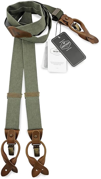 Sir Redman - Bretels - WORK bretels denim groen - legergroen