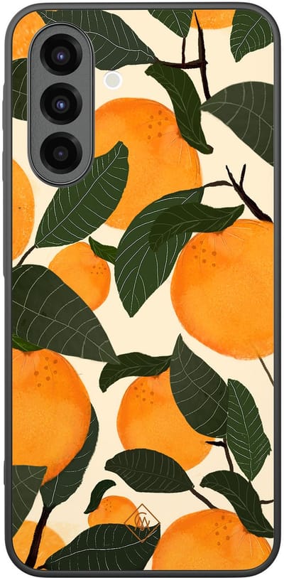 Casimoda® hoesje - Geschikt voor Samsung Galaxy A26 - Orange Garden - Zwart TPU Backcover - Bloemen - Multi
