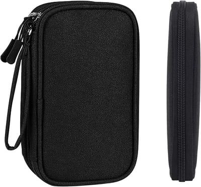 Draagbare opbergtas voor digitale accessoires - Reiskabelorganizer - Kabels en Accessoires - opbergdoos voor elektronische accessoires- Elektronica Etui - Organizer - Digitale opbergtas - mini-reistas - zwart - 11x5.5x19cm - 1stuks
