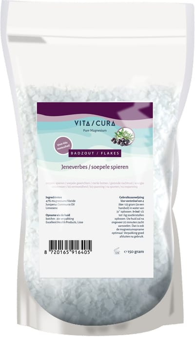 Vitacura Magnesium zout flakes jeneverbes 150 Gram