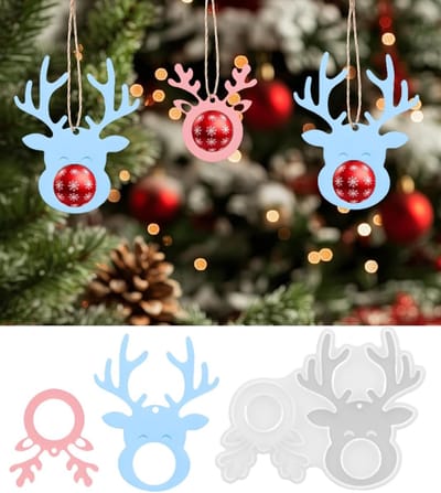 Siliconen gietvormen voor kersthangers, set van 2 - ideaal voor kerstdecoratie en knutselen met gips