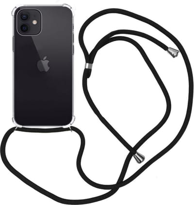 Hoes - Geschikt voor Apple iPhone 14 - Met Koord - Shock Proof - Siliconen Case - Back Cover - Telefoonkoord - Telefoon Hoesje Shockproof - Telefoonketting - Transparant