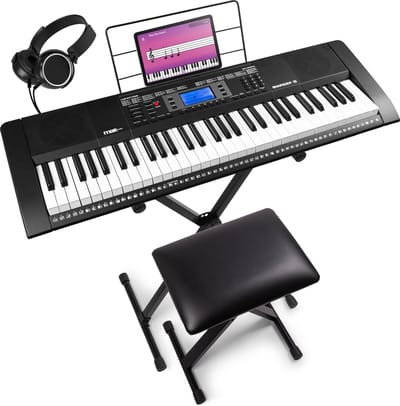 Complete keyboard set - MAX Rhapsody61 met 61 toetsen - Inclusief bankje, standaard en koptelefoon