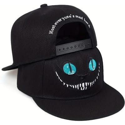 Unisex Cartoon Kat Borduurwerk Hip-Hop Hoeden Lente Herfst Buiten Verstelbaar Casual Baseballpetten Zonbescherming Hoed Sport Golf Cap black