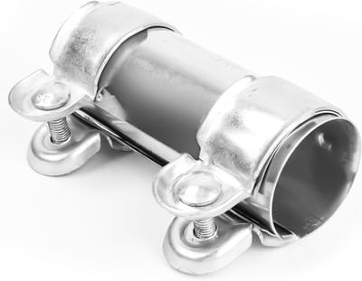 Duurzame RVS pijpconnector met dubbele klem voor uitlaatsystemen, universeel en corrosiebestendig, geschikt voor uitlaatpijp met 55 mm diameter (55 x 95 mm)
