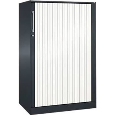 Roldeurkast ASISTO C 3000, 3 ordnerhoogten, B 800 mm, antraciet/wit