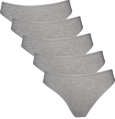 Vanilla - Dames string, Ondergoed dames, Lingerie - 5 stuks - Egyptisch katoen - Grijs - S