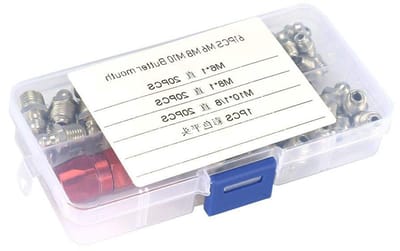 Vetnippels Set - Smeernippels Zerk - Mechanische Smering - Gegalvaniseerd Staal - 60 Stuks - Zilverkleurig
