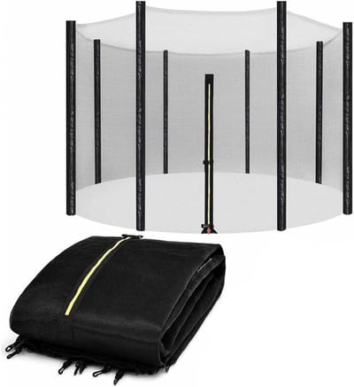 Trampoline Veiligheidsnet - Trampoline Omheining - Veilig Springen - UV-bestendig PE Gaas - 366 cm - Grijs
