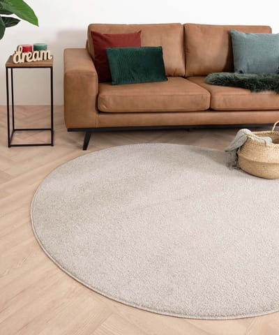 Rond vloerkleed - Fine crème 160