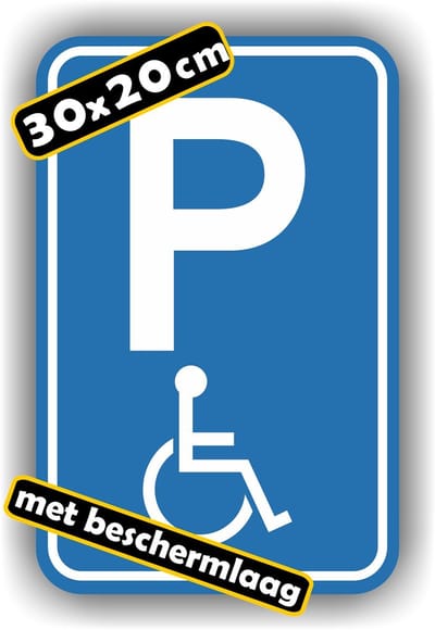 Jerma - Invalide Rolstoelgebruiker - Sticker - 30 x 20 cm - Vinyl - Zelfklevend - Weerbestendig