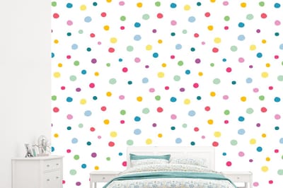 Behang - Fotobehang Confetti - Stippen - Patroon - Breedte 245 cm x hoogte 220 cm