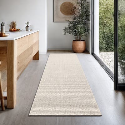 the carpet Maldives– Slijtvaste buitenkleed in Boho- & Vintage-stijl, weerbestendig, UV-bestendig & onderhoudsvriendelijk, ideaal voor balkon, terras, tuin & woonkamer, Beige, 80 x 250 cm